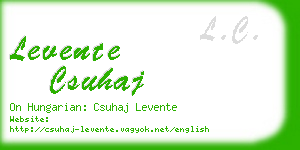 levente csuhaj business card